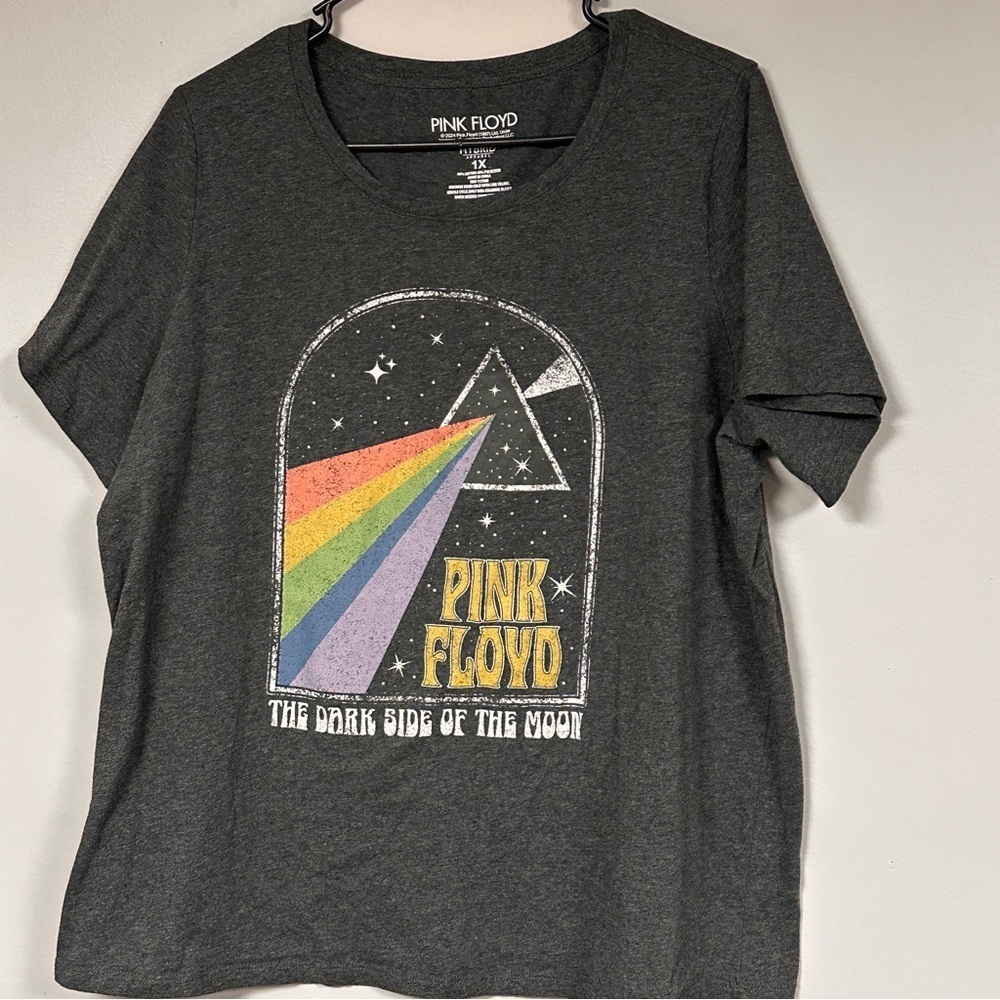 Pink Floyd 1XL Dark Side of The Moon Rock Band Prism Gray Shirt 1X